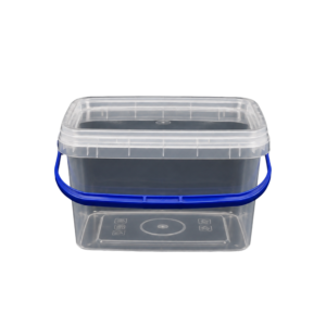 Wiaderko plastikowe z pokrywką transparent 1L