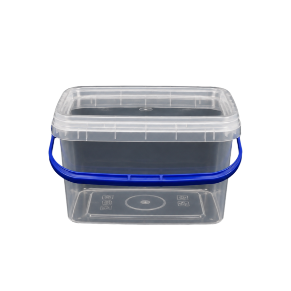 Wiaderko plastikowe z pokrywką transparent 1L